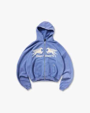 Represent Pegasus Zip Through Hoodie - Blue