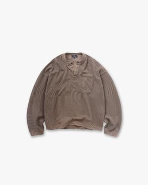 Represent Heavyweight Henley Jumper - Brown
