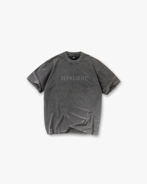 Represent Embroidered Serif Logo T-Shirt - Grey
