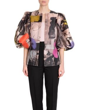 ROKSANDA Mimi Top Printed Organza - Black