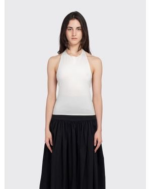 Amomento Jersey Halter Neck Top - White