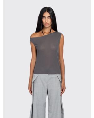 St. Agni Fine Jersey Asymmetrical Top - Gray