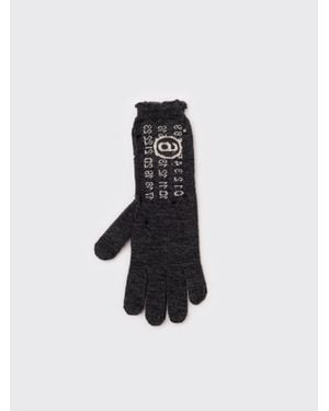Maison Margiela Mm6 Numeric Wool Gloves - White