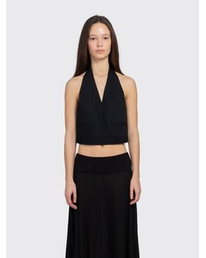 St. Agni Upside Down Halter Top - Black