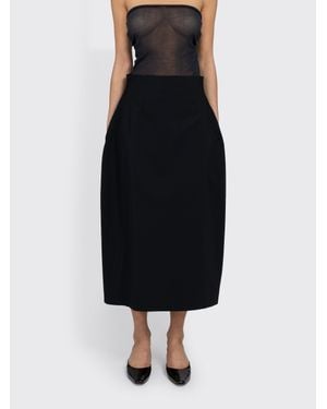 Amomento Curved Silhouette Skirt - Black