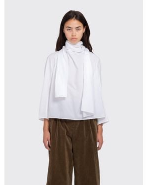 Amomento Cotton Scarf Top - White