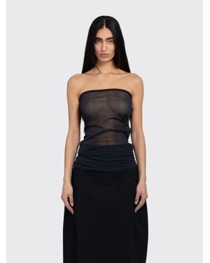 Amomento Wholegarment Knit Sheer Bandeau - Black