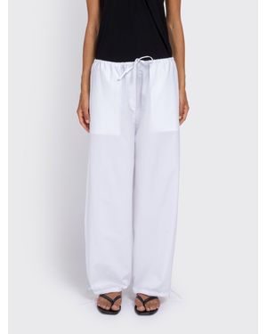 TOTEME Drawstring Cotton Pants - White