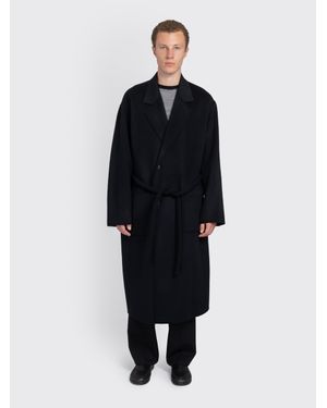 Ssstein Wool Cashmere Reversible Notch Lapel Coat - Blue