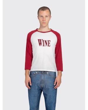 Acne Studios Wine Graphic T-Shirt - Red