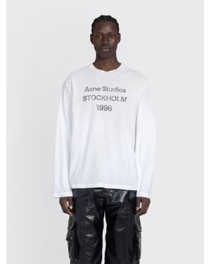 Acne Studios Relaxed Logo Ls T-Shirt - White