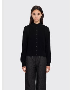 Amomento Blocking Button Up Cardigan - Black