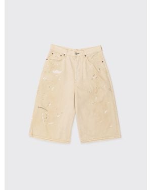 Acne Studios Distressed Denim Shorts - Natural