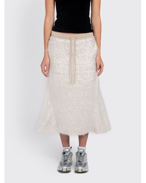 OPEN YY Shaggy Fur Track Skirt - Black