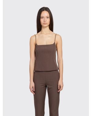 St. Agni Silk Canvas Cami - Brown