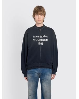 Acne Studios Washed Zip-Up Cardigan - Blue