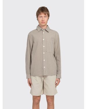 Minimum Ace Relaxed Long Sleeve Check Shirt - Natural