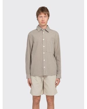 Minimum Ace Relaxed Long Sleeve Check Shirt - Natural