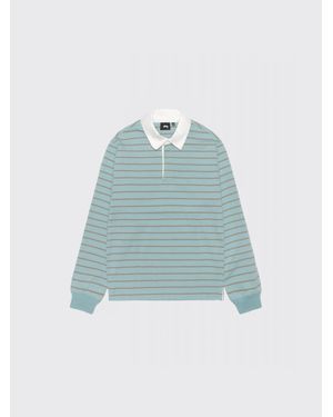 Stussy Pin Striped Rugby - Blue