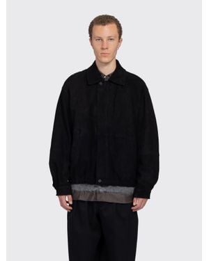 Ssstein Goat Suede Zip Jacket - Black