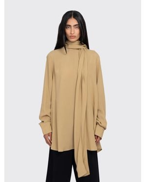 TOTEME Draped Scarf Blouse - Natural