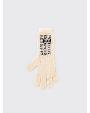 Maison Margiela Mm6 Numeric Wool Gloves - White