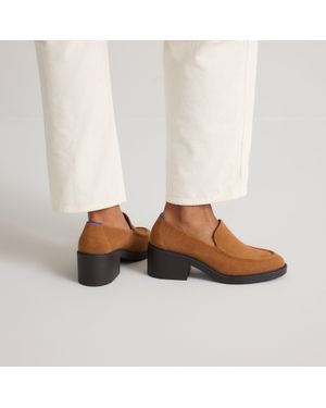 Rothy's The Block Heel Loafer - Brown
