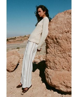 ROWIE Kaia Linen Straight Pants - Natural