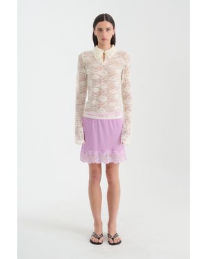 ROWIE Marina Silk Mini Skirt - Pink