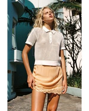 ROWIE Marina Silk Mini Skirt - Orange