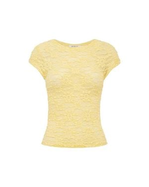ROWIE Galo Sunflower Lace Tee - Yellow