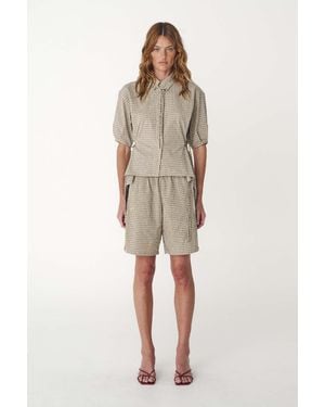 ROWIE Frankie Tie Short Sleeve Shirt - Natural