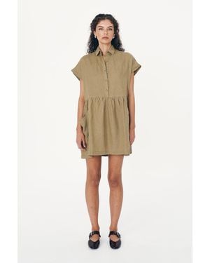 ROWIE Gina Linen Mini Dress - Green