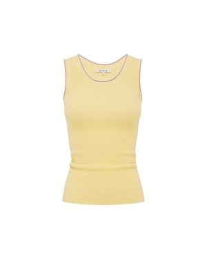 ROWIE Zoe Contrast Knit Tank - Yellow