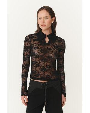 ROWIE Charlotte Rose Lace Top - Black