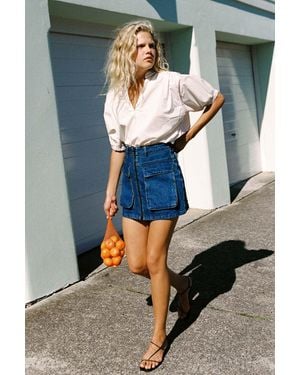 ROWIE Alfred Zip Mini Skirt - Blue