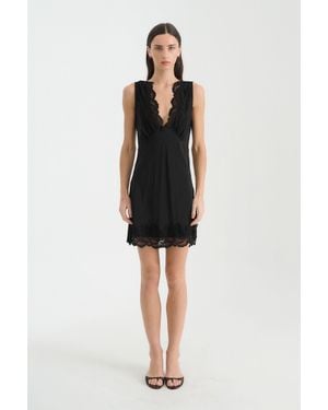 ROWIE Annie Silk Mini Dress - Black