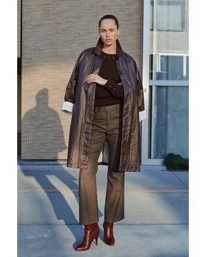 ROWIE Marlow Coated Trench Coat - Brown