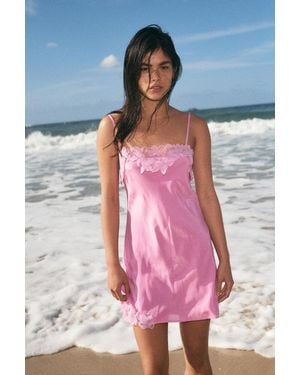 ROWIE Claudia Silk Mini Dress - Pink