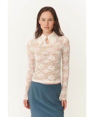 ROWIE Charlotte Rose Lace Top - Natural