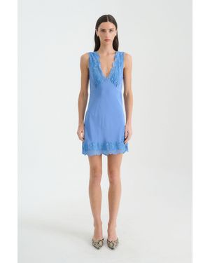 ROWIE Annie Silk Mini Dress - Blue