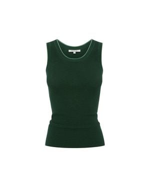 ROWIE Zoe Contrast Knit Tank - Green