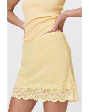 ROWIE Marina Silk Mini Skirt - Yellow