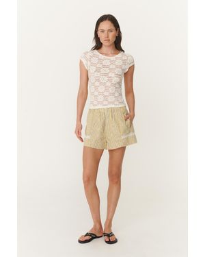 ROWIE Rocco Lace Boxer Shorts - Natural