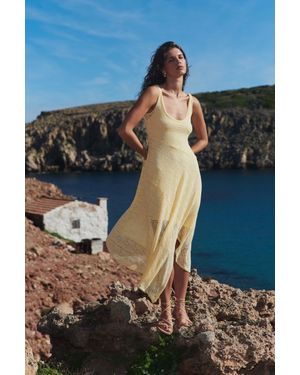 ROWIE Lorna Lace Midi Dress - Yellow