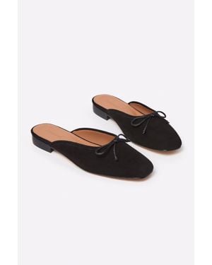 Flattered Malva Suede Ballet Mule - Black