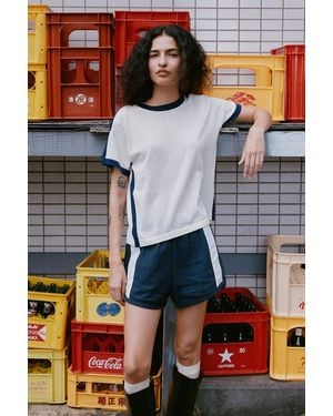 ROWIE Rania Contrast Knit Tee - Gray