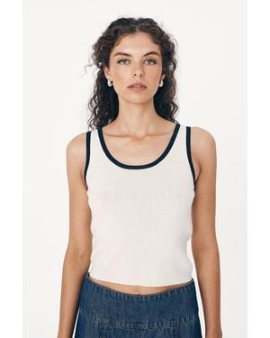 ROWIE Blake Contrast Knit Tank - Black