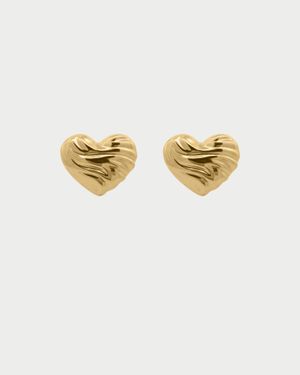 Rue des Mille Coppia Di Orecchini Cuore Bold Small - Metallizzato