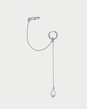 Rue des Mille Mono-Orecchino Con Earcuff Pearl Drop - Bianco